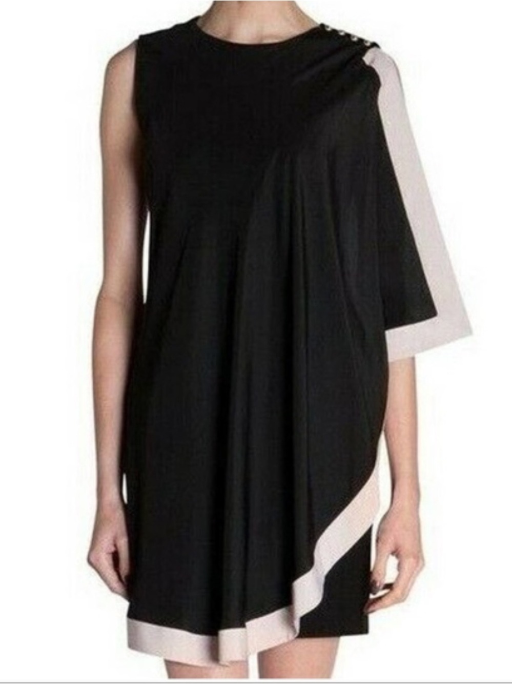 Ted Baker Bolty one side drape dress Blush Pink Trim size 3 (US 8)